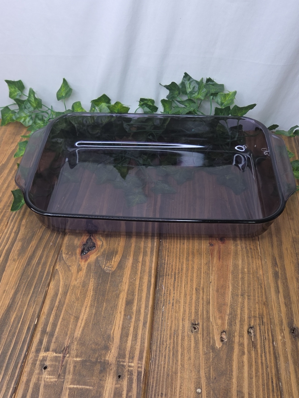 Pyrex. Vintage. Smoky Purple Glass Baking Dish.